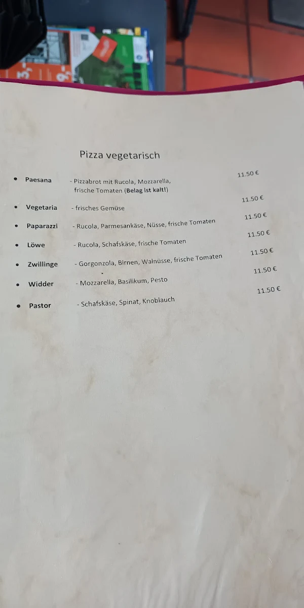Speisekarte, L´Olivo