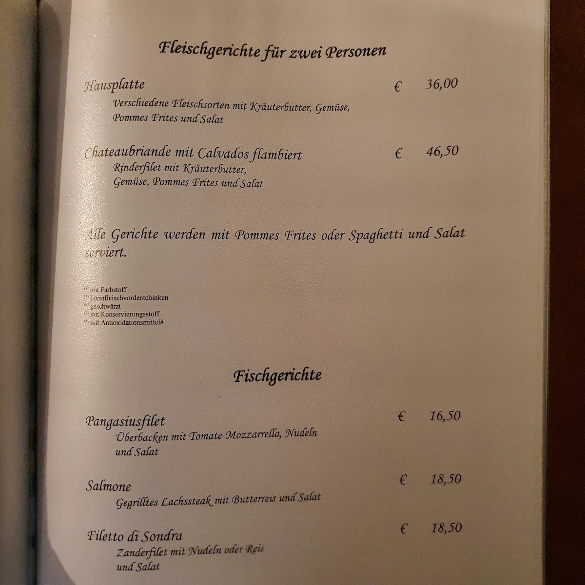 Speisekarte photo 2