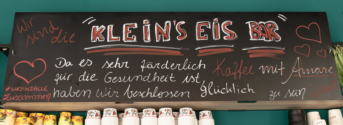 Speisekarte, KLEIN'S EIS BAR