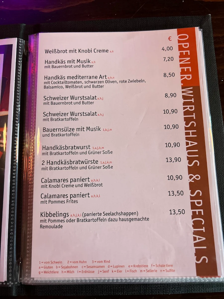 Speisekarte, Bar Bistro Remedy