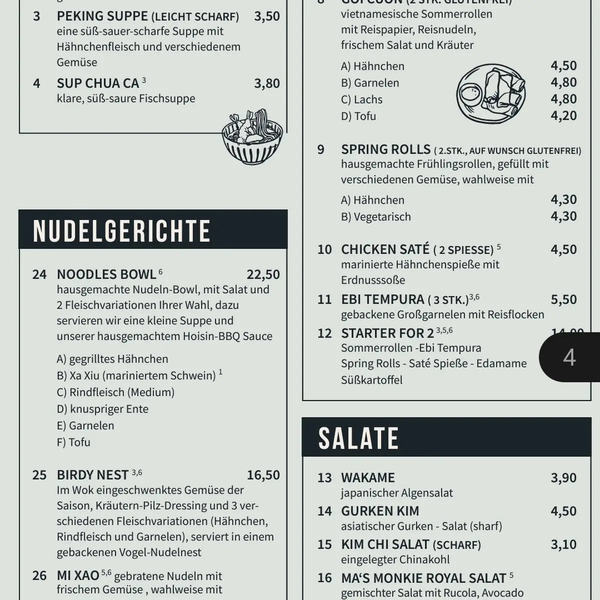 Speisekarte, Ma's Monkie | Aachen Brand