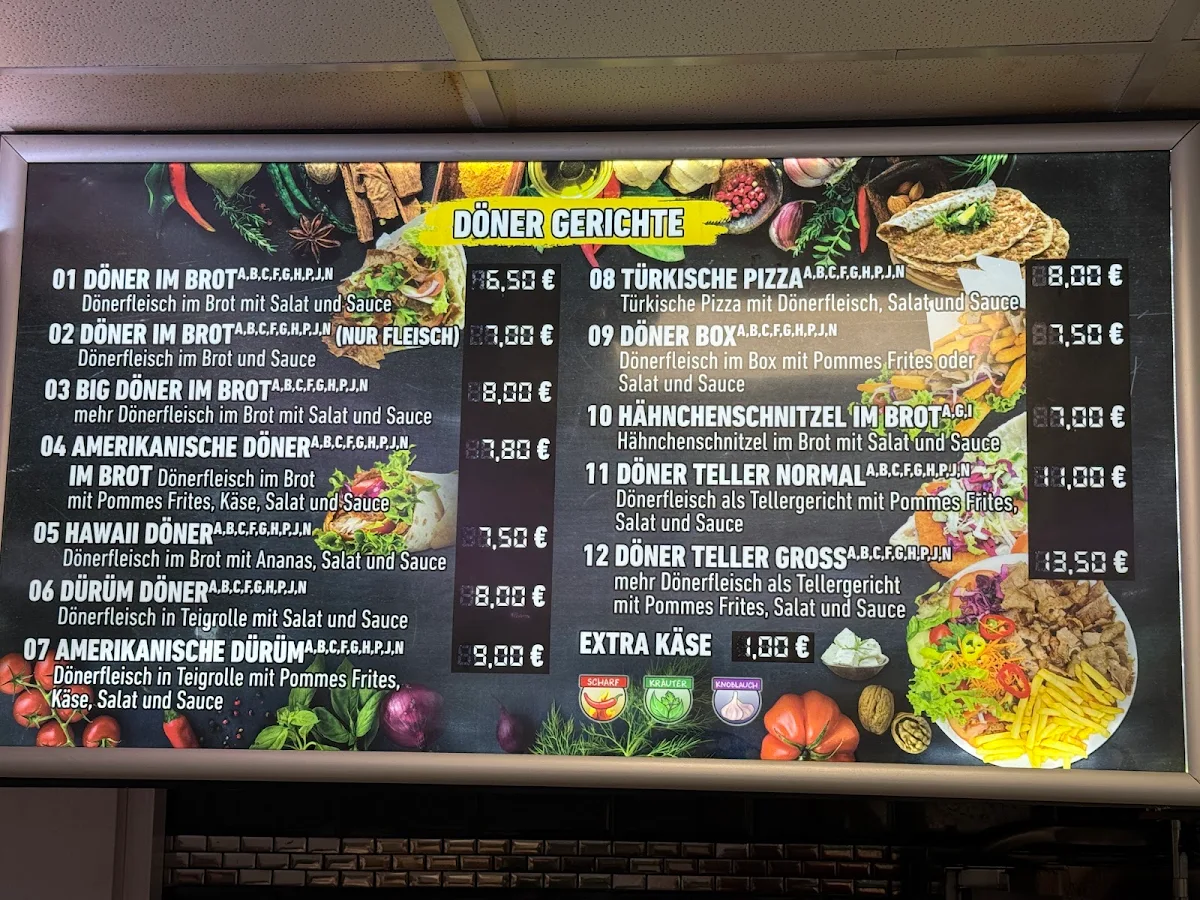 Speisekarte, Prinzen Döner & Pizza