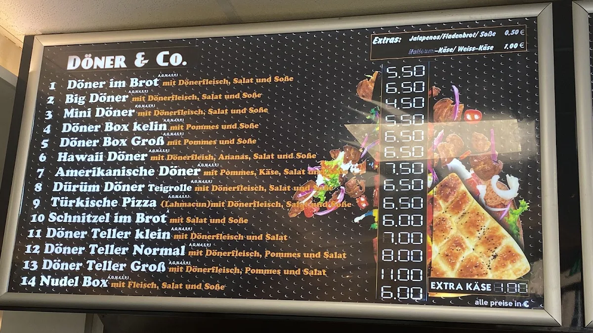 Speisekarte, Prinzen Döner & Pizza