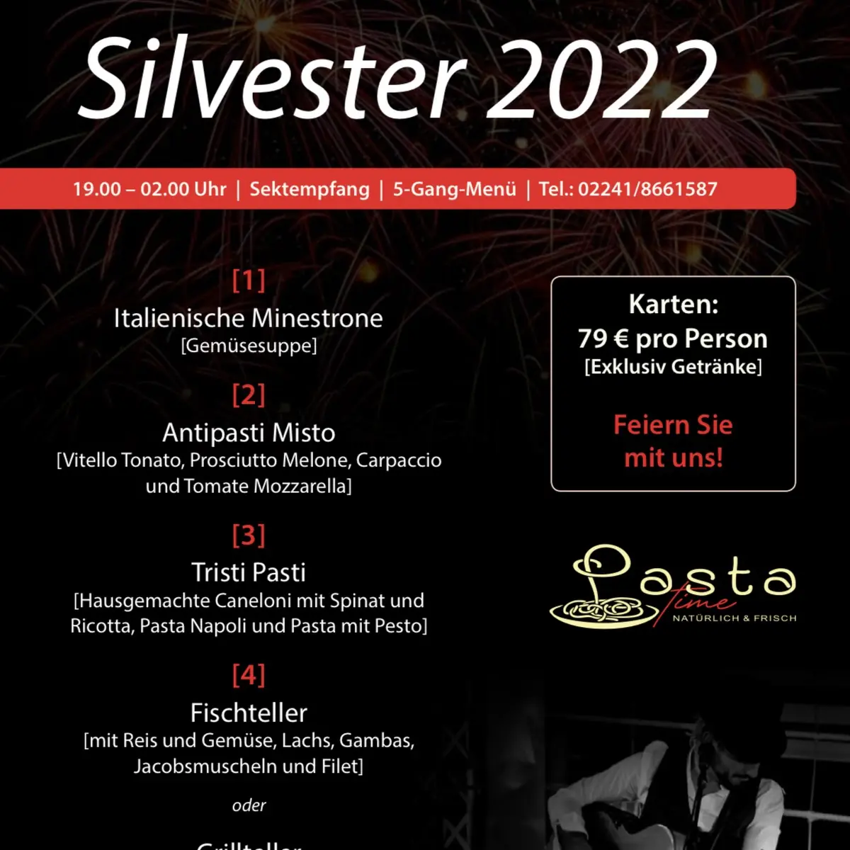 Speisekarte, Pasta Time