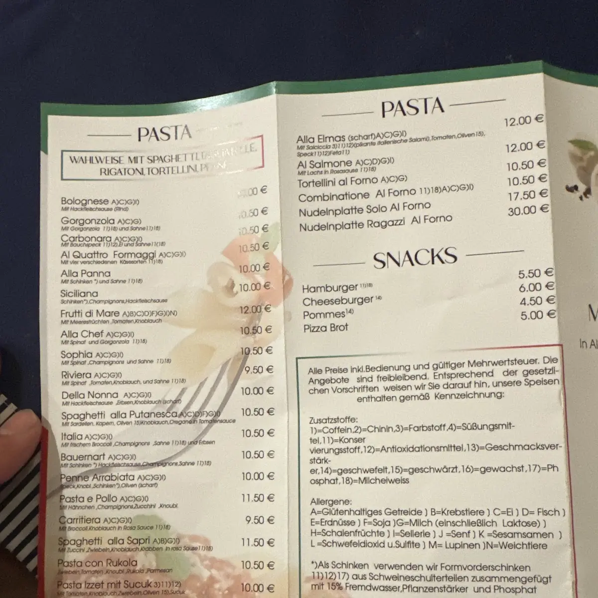 Speisekarte, Pizzeria Italia Inh. Elmas Memisheva ,Rosario Conidi.