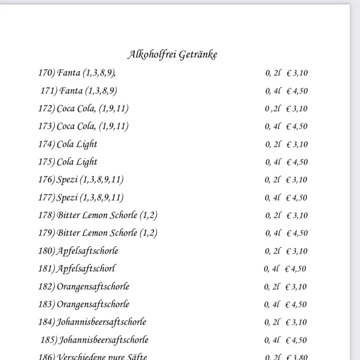 Speisekarte photo 2
