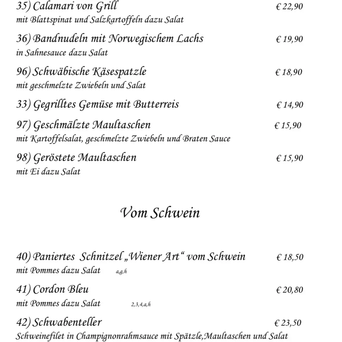 Speisekarte photo 5