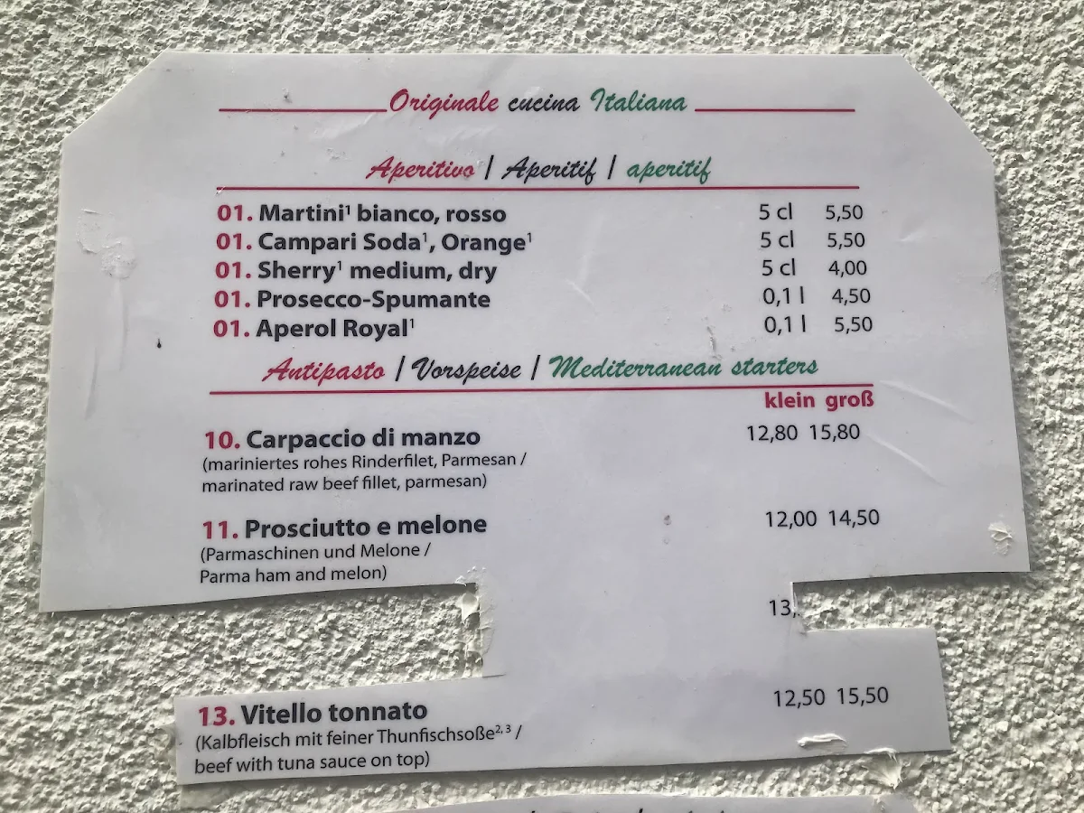 Speisekarte, A Modo Mio - Eiscafé