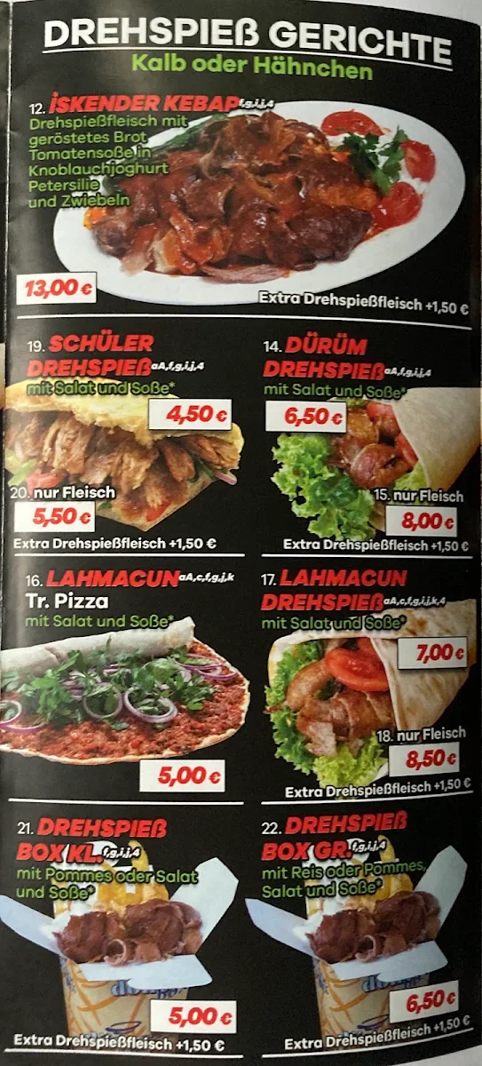 Speisekarte, Amed Grillhaus
