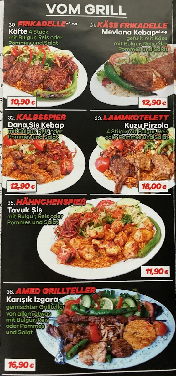 Speisekarte, Amed Grillhaus