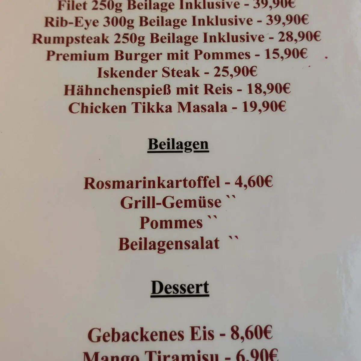 Speisekarte photo 5