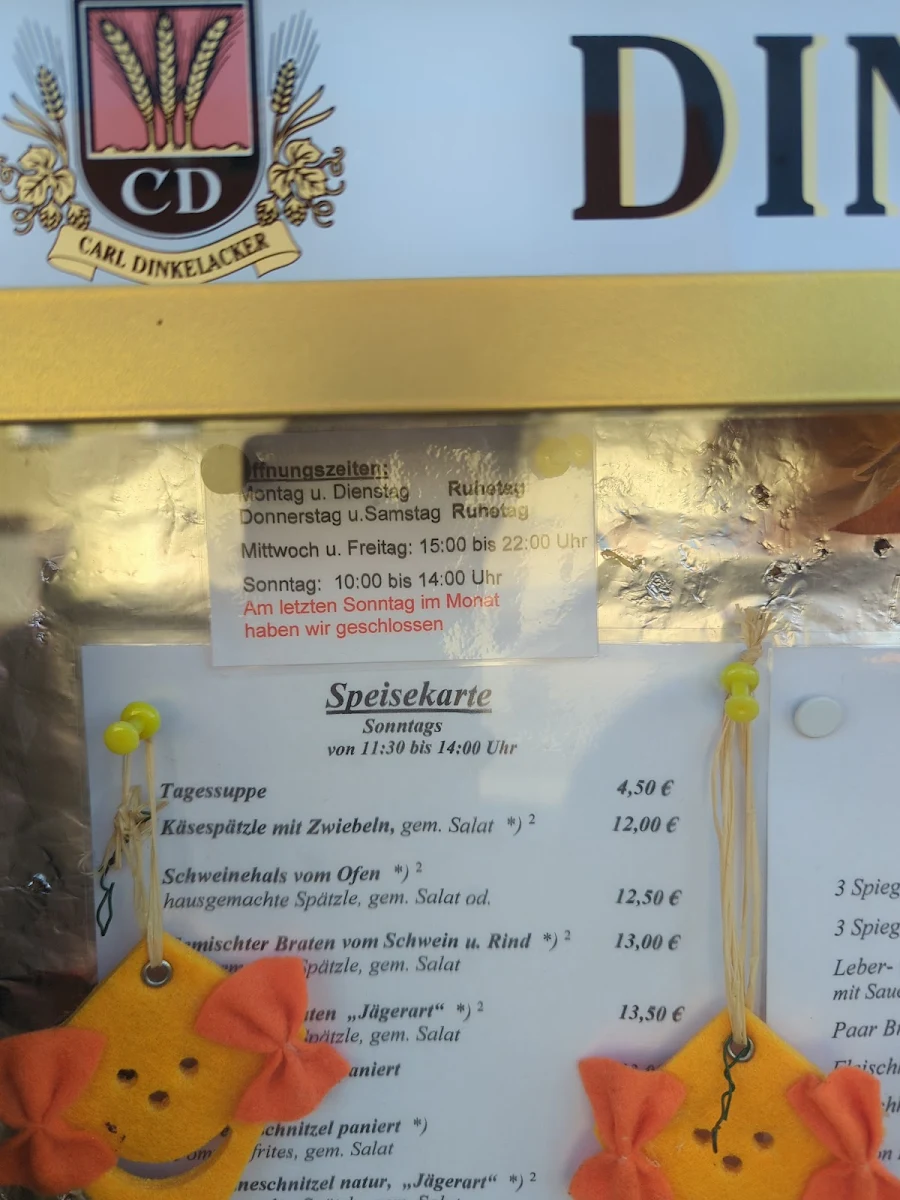Speisekarte, Zur Rose
