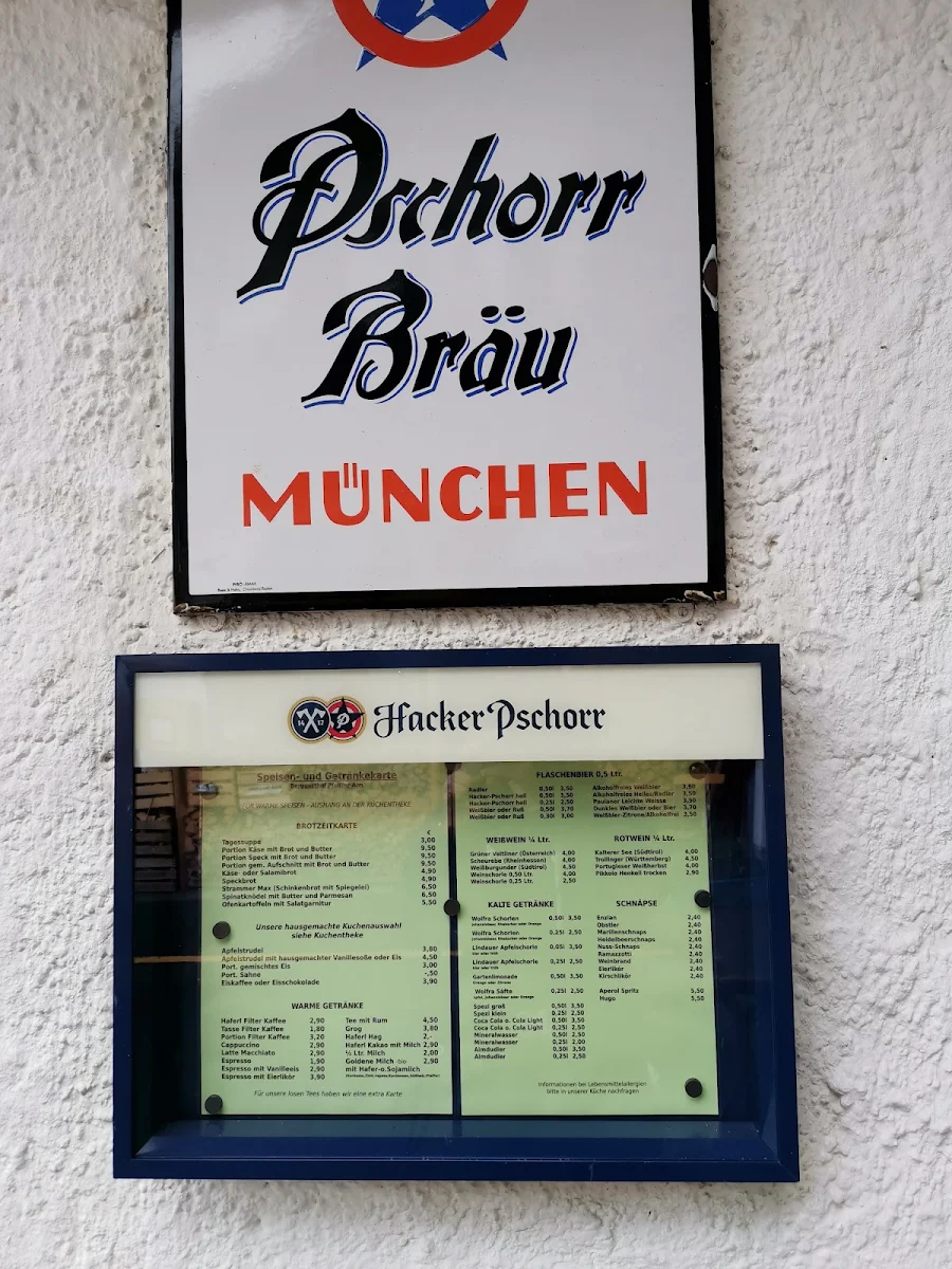 Speisekarte, Pfeiffer-Alm
