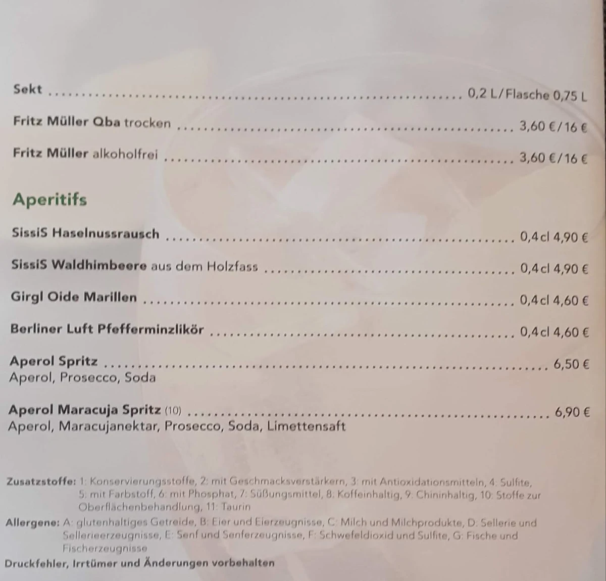 Speisekarte photo 1