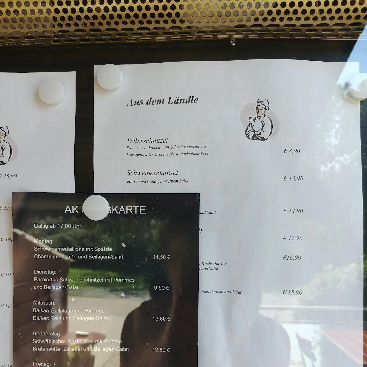 Speisekarte, Gaststätte zum Schützenhaus - Hirschlanden