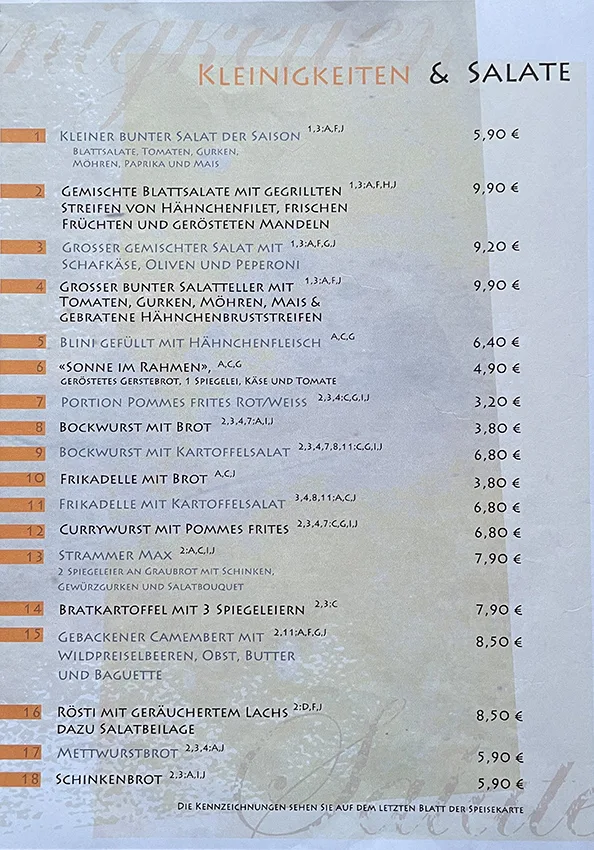 Speisekarte photo 1