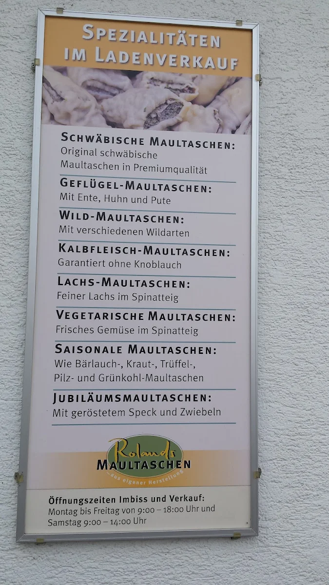 Speisekarte, Rolands Maultaschen