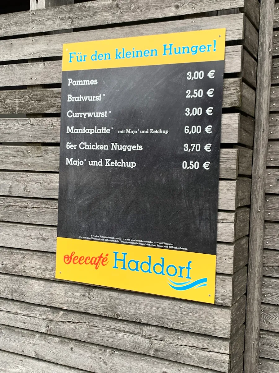 Speisekarte, Seecafe Haddorf