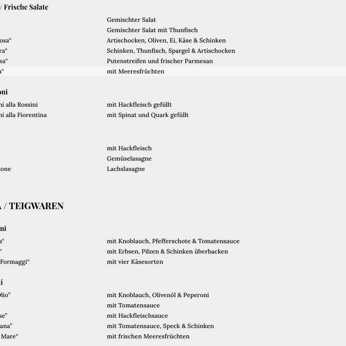 Speisekarte photo 1