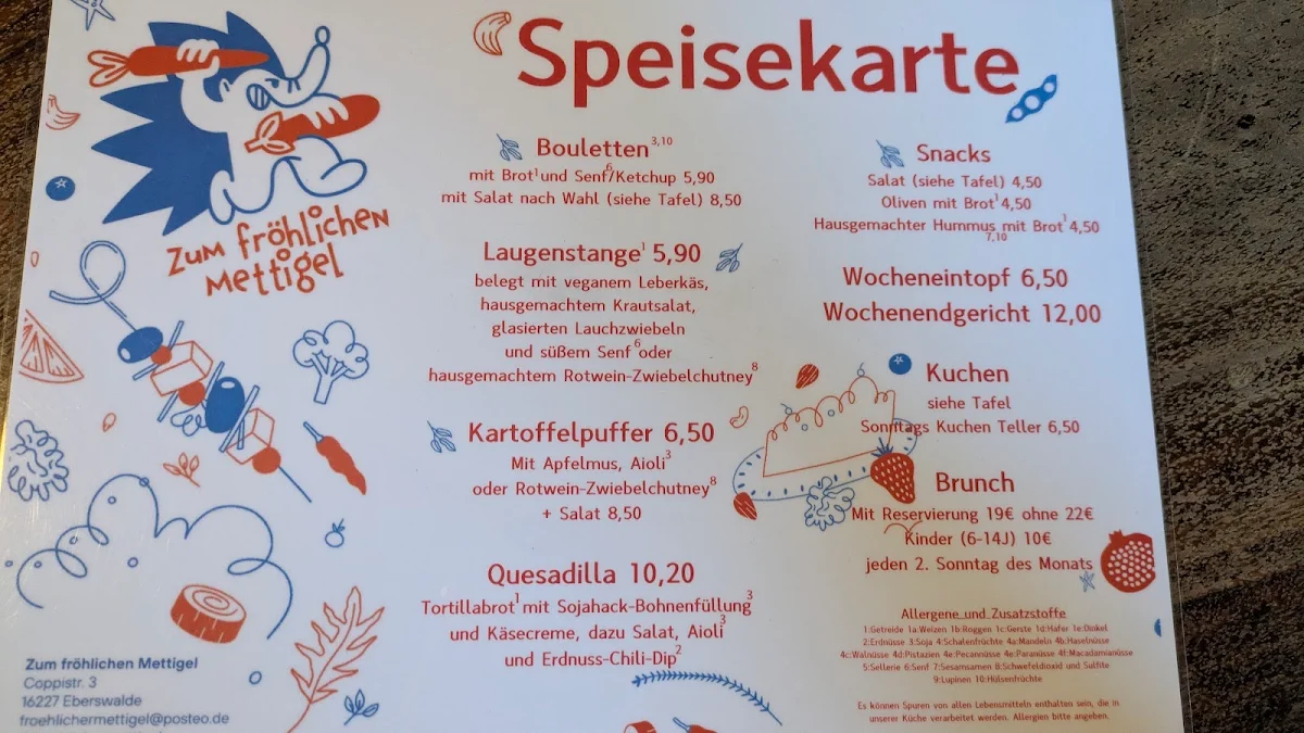 Speisekarte, KATI Hausbrauerei Eberswalde GmbH