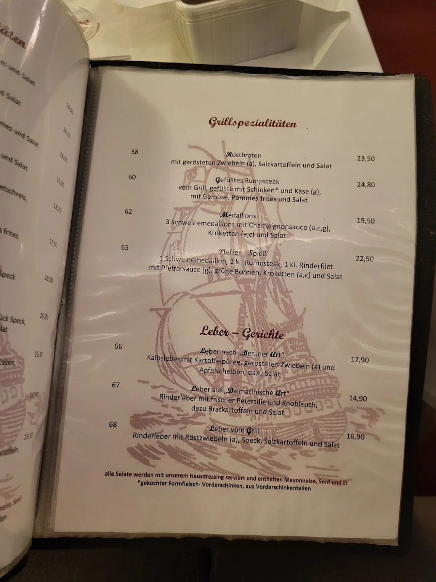 Speisekarte, Dalmacija