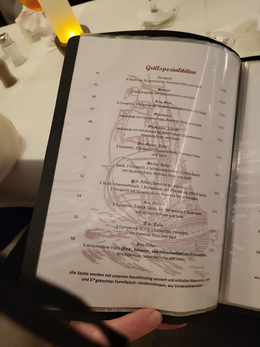 Speisekarte, Dalmacija