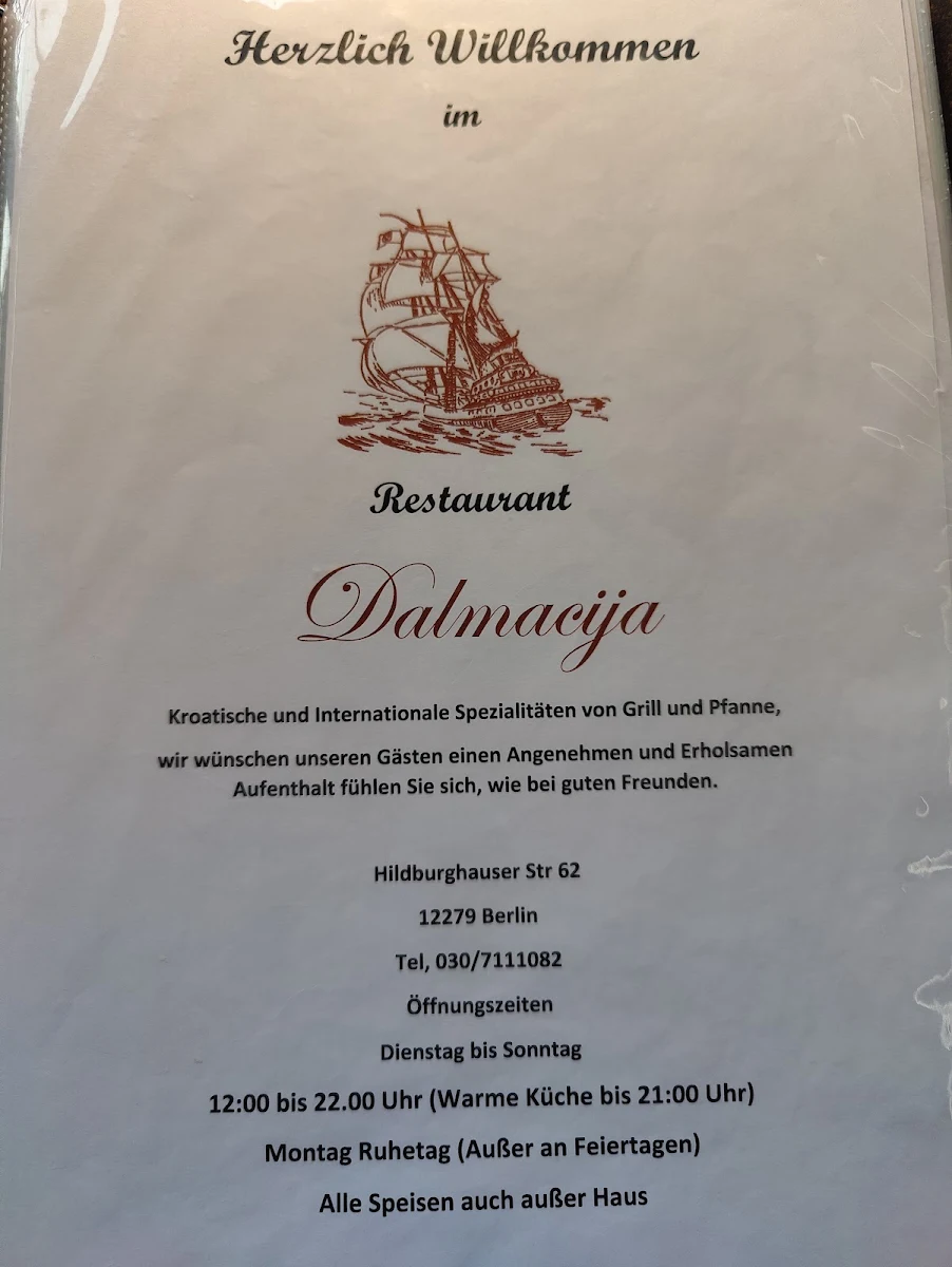 Speisekarte, Dalmacija