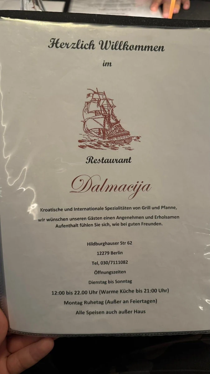 Speisekarte, Dalmacija