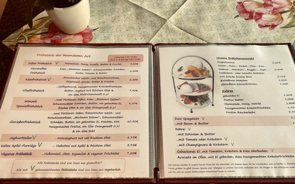 Speisekarte, Kaffeehaus Wenzel Saalfeld
