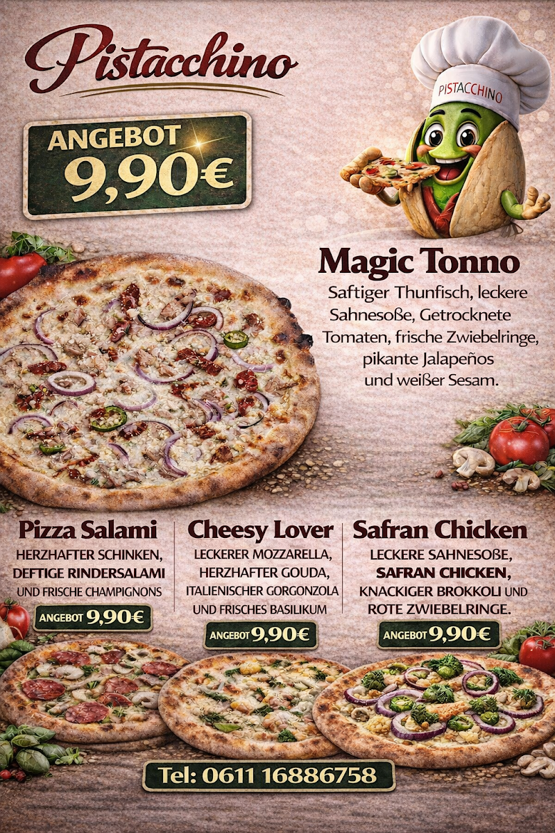 Speisekarte, Pizza Pistacchino