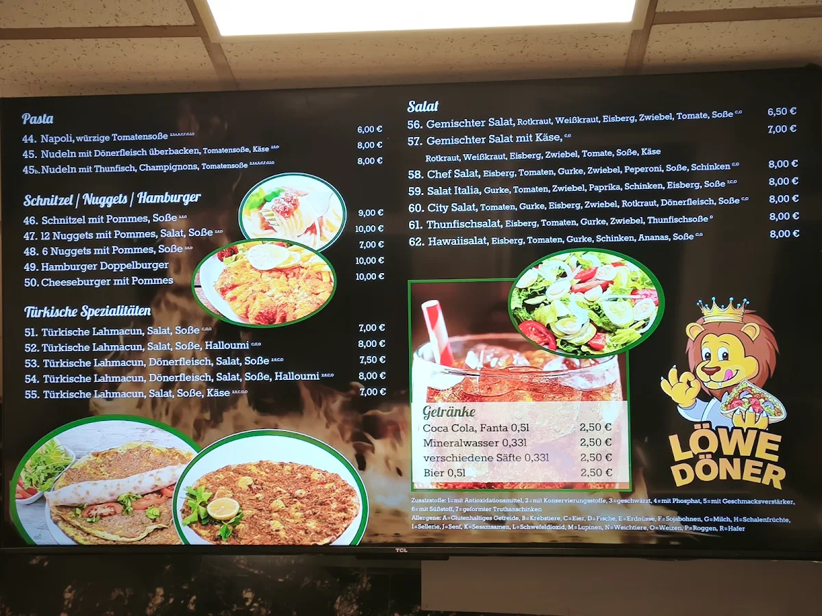 Speisekarte, Löwe Döner