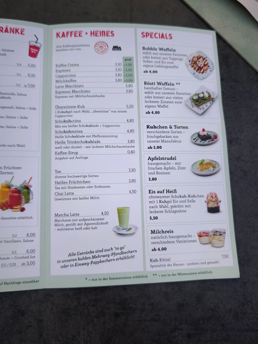 Speisekarte, KUHBAR Marburg
