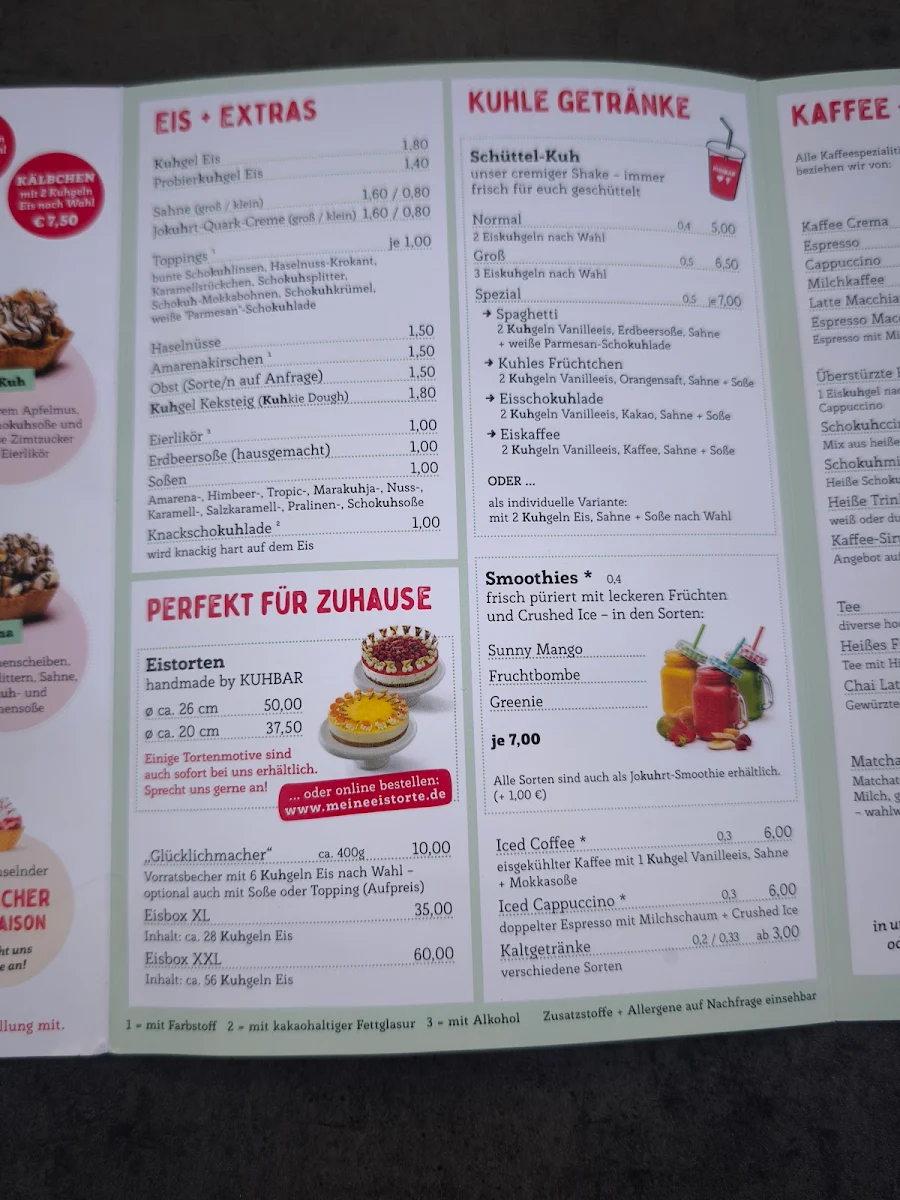 Speisekarte, KUHBAR Marburg