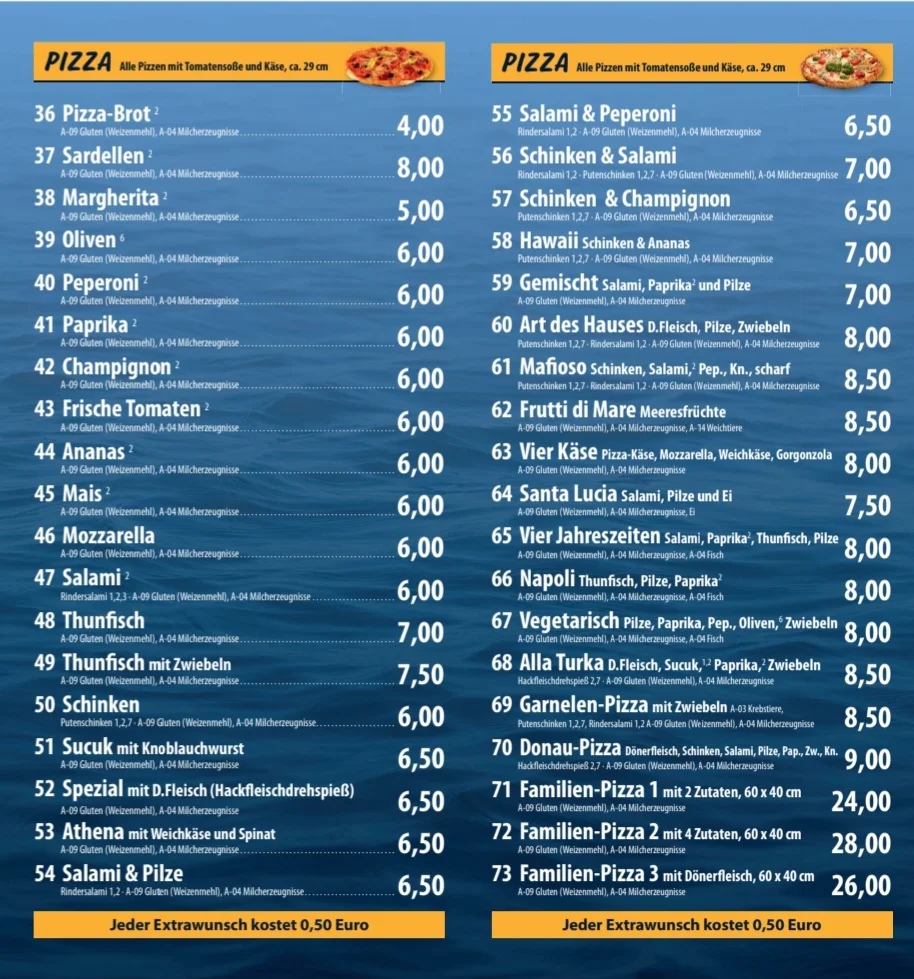 Speisekarte, Donau Kebap Inh. Tariq Hanjra