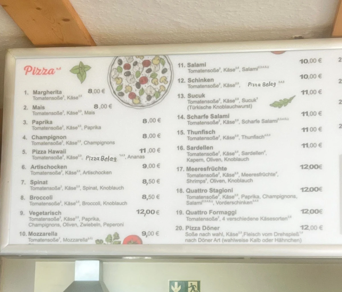 Speisekarte, Pizzeria & Döneria by Gino