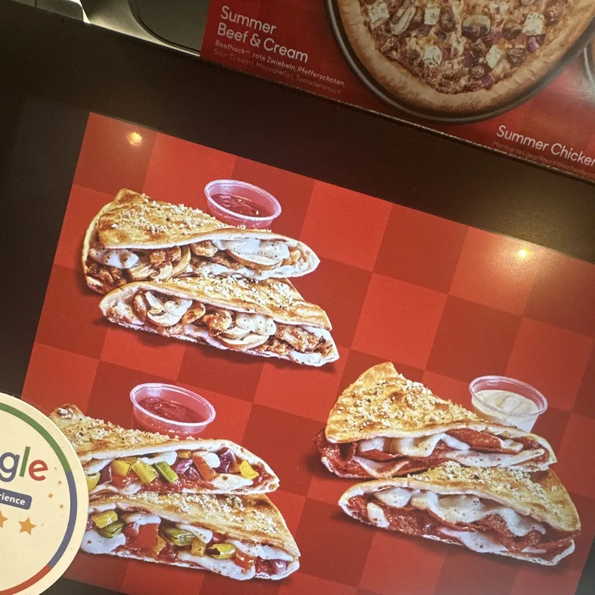 Speisekarte, Pizza Hut Wilhelmshaven