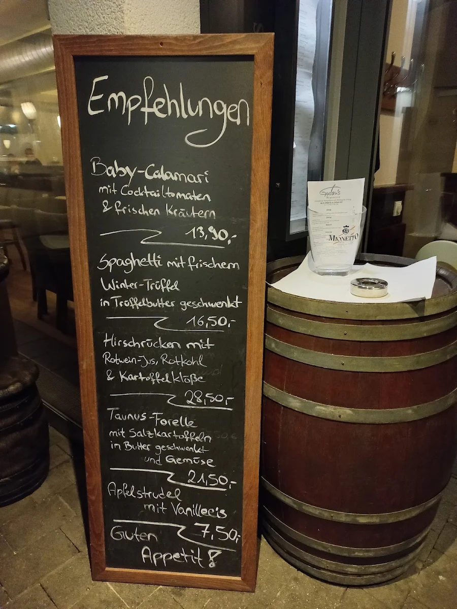 Speisekarte, Gustav's Brasserie