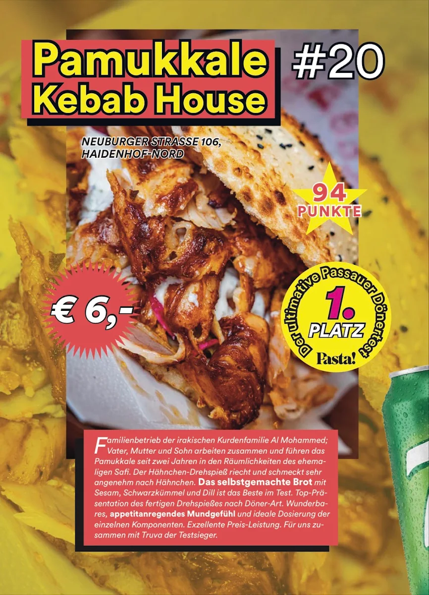 Speisekarte, Pamukkale Kebab House