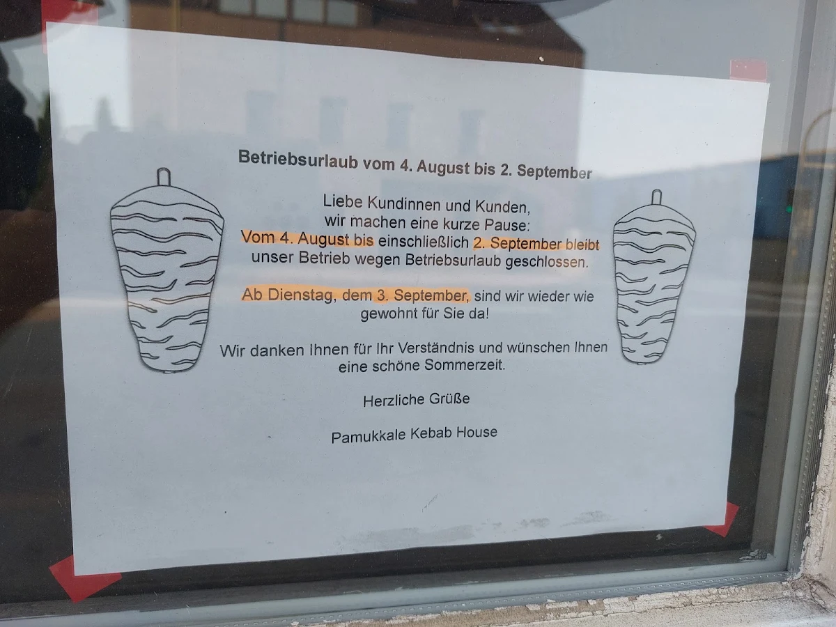 Speisekarte, Pamukkale Kebab House