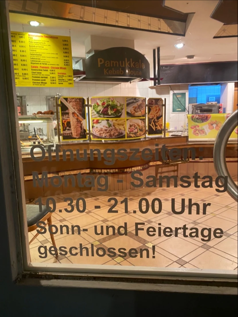 Speisekarte, Pamukkale Kebab House