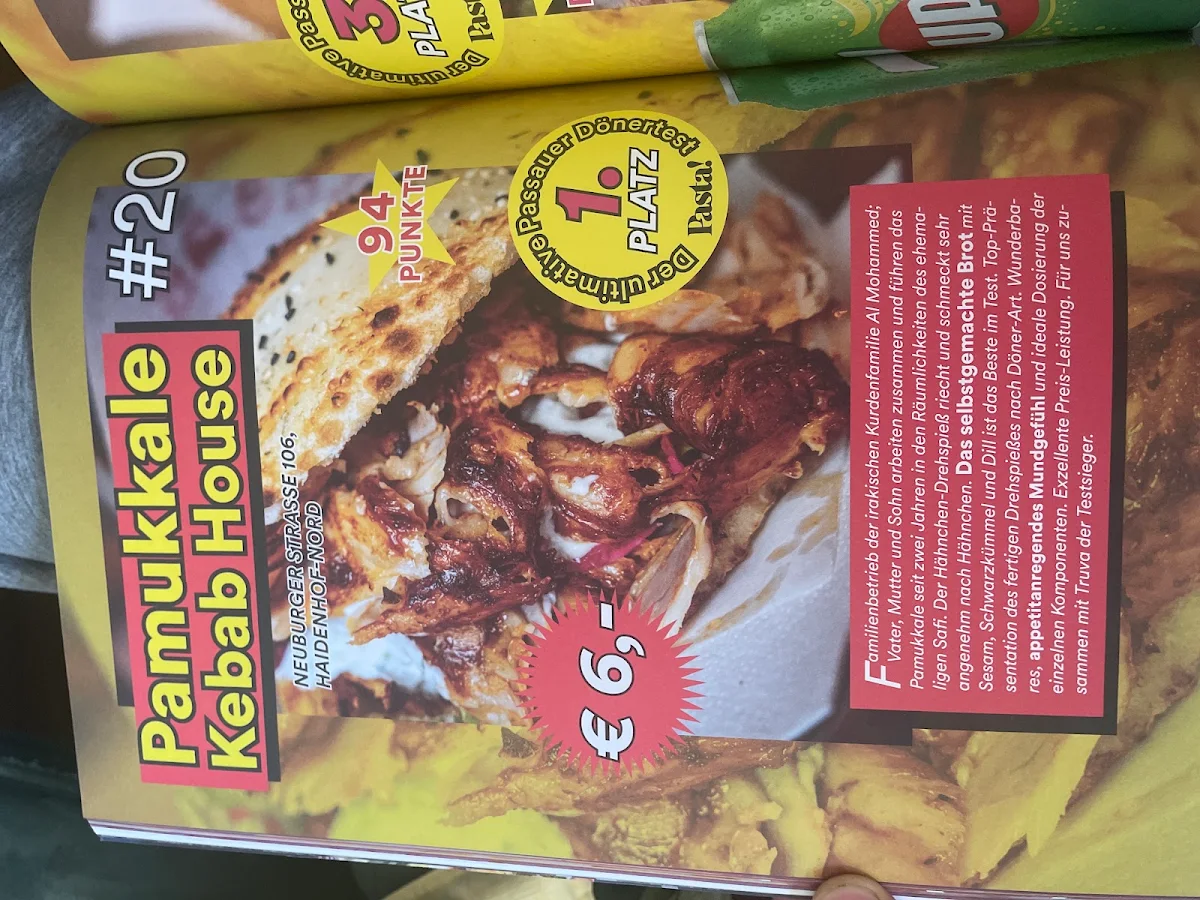 Speisekarte, Pamukkale Kebab House