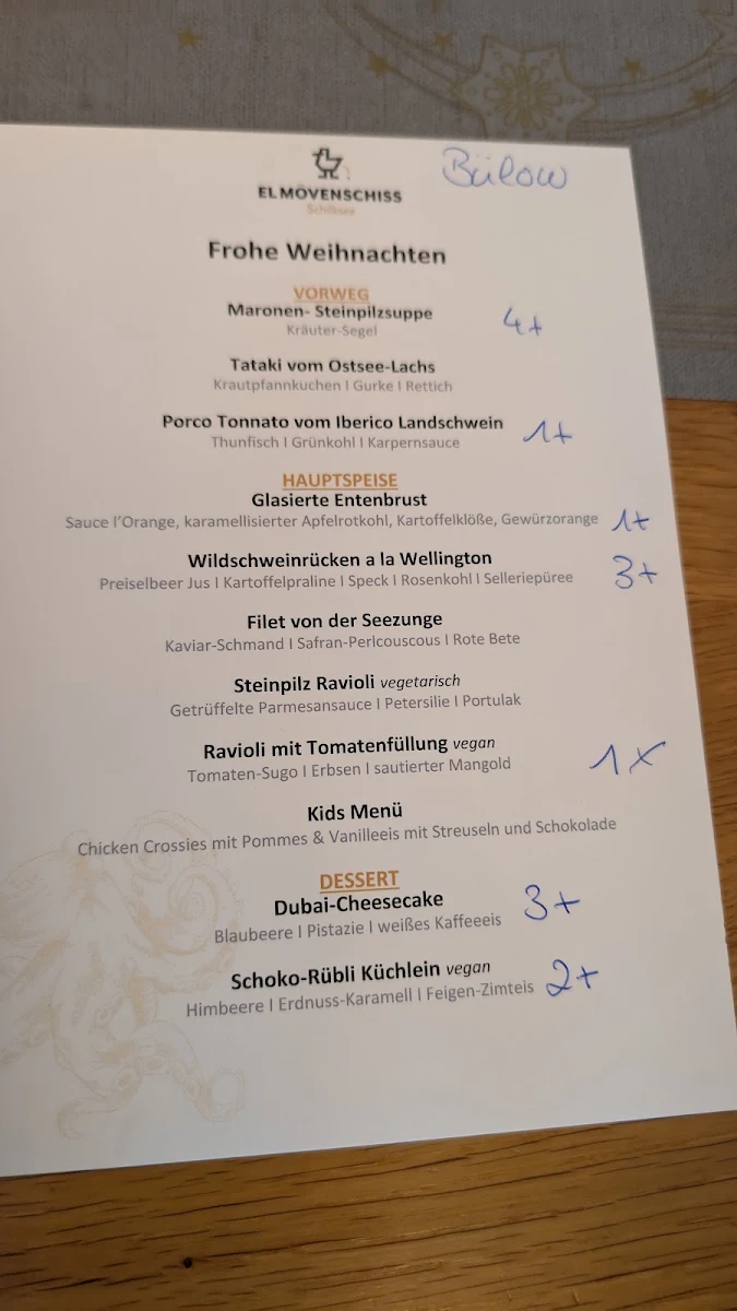 Speisekarte, elMövenschiss