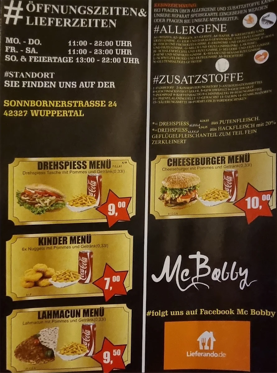Speisekarte, Mc Bobby