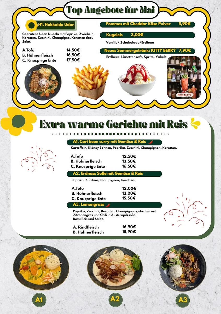 Speisekarte, Naomi Cuisine - Asiatisches Fusion