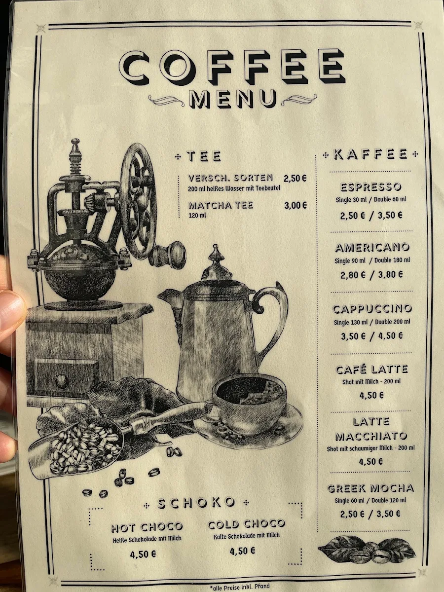 Speisekarte, Vintage Café & Bar Harburg