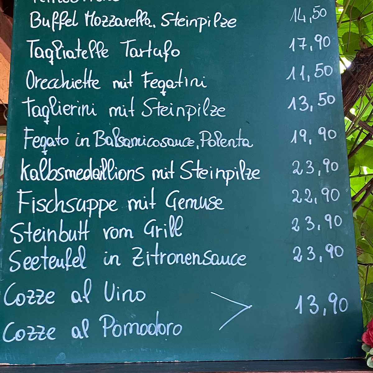Speisekarte, Pizzeria Da Donato