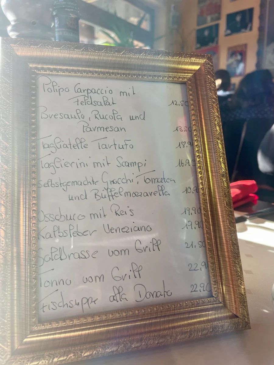 Speisekarte, Pizzeria Da Donato