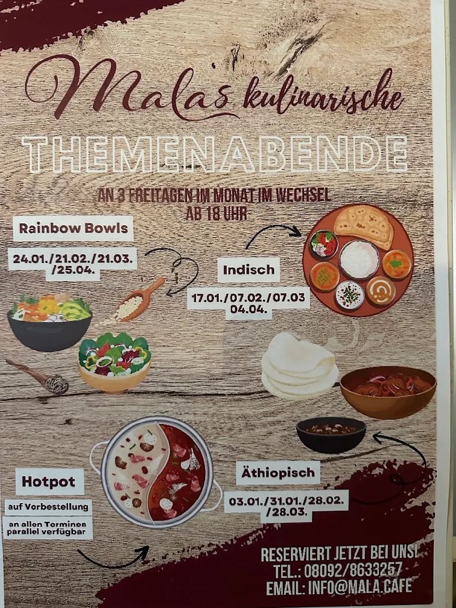 Speisekarte, Mala Cafe Bistro Weinbar
