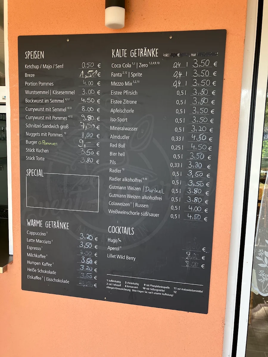 Speisekarte, Kiosk
