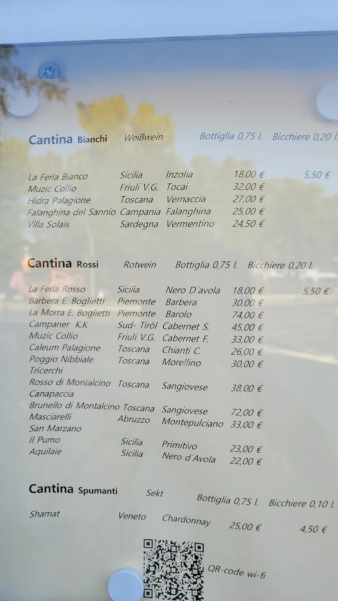 Speisekarte, Ristorante & Pizzeria Perbacco Berlin